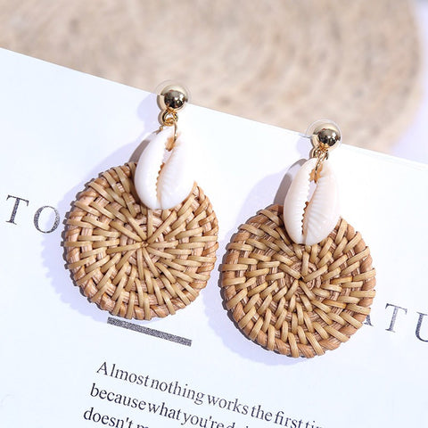 Coastline Shell Rattan Earrings