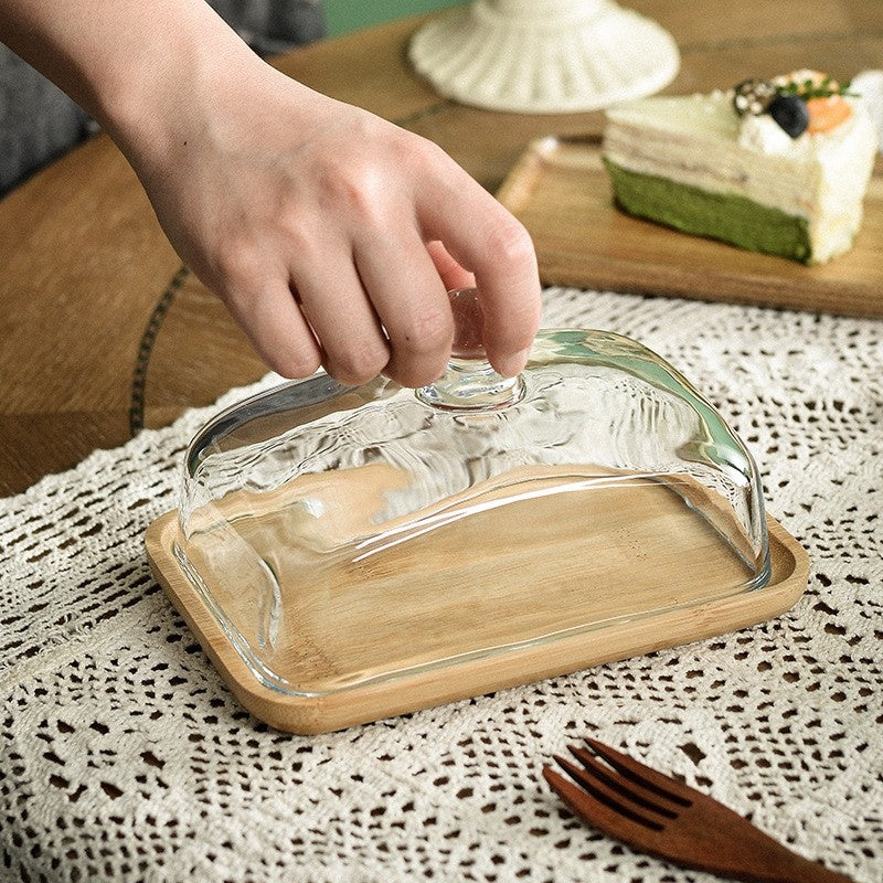 ELEGANT GLASS BUTTER DISH