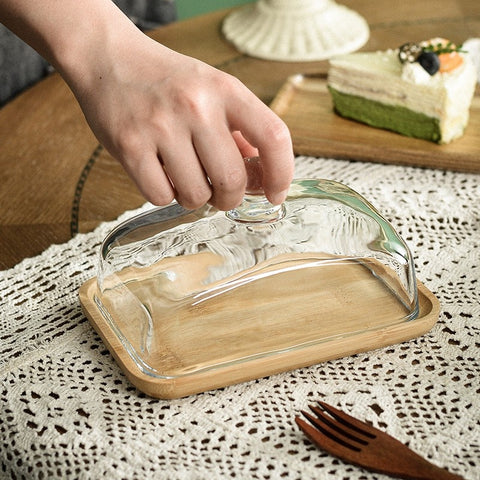 Elegant Glass Butter Dish