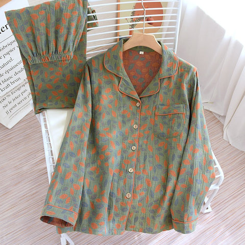 Kasane Retro Cotton Pajama Set