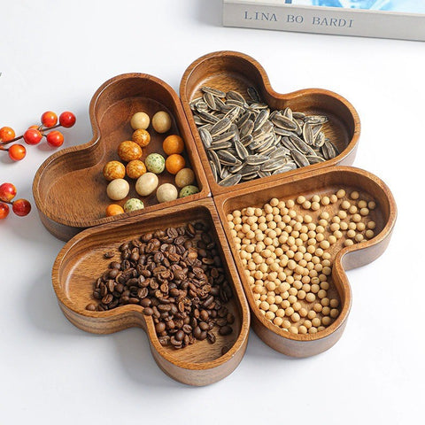 Heart-Shaped Wooden Snack Tray