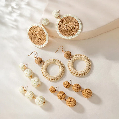 Isla Braided Raffia Earrings