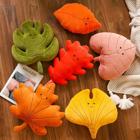 Fall Leaf Plush Throw Pillows