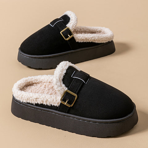Women's Buckle Platform Slippers