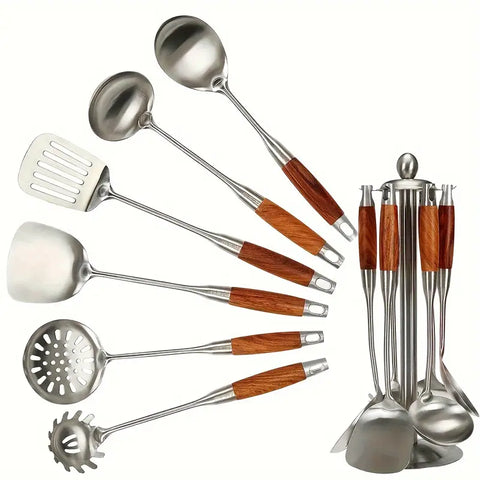 Stainless Steel Kitchen Utensil Set with Holder