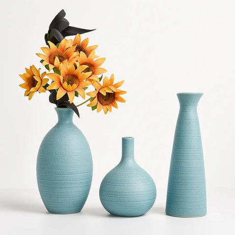 Minimalist Sage Ceramic Vase Set