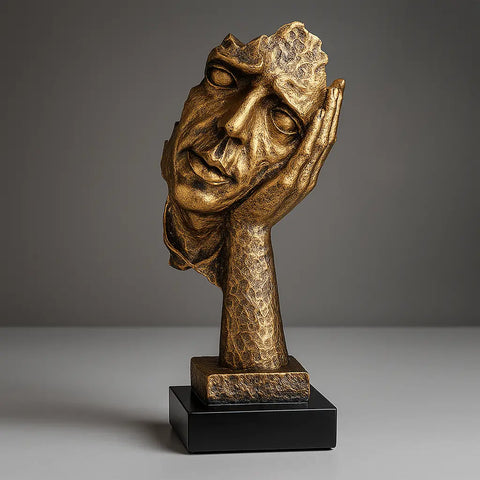 Abstract Face Resin Statue Decor