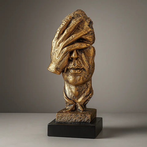 Abstract Face Resin Statue Decor