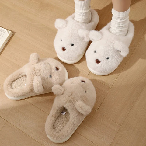 Teddy Bear Plush Slippers