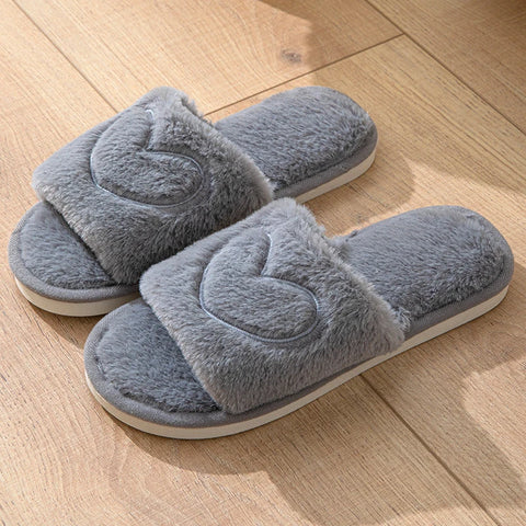 Women's Plush Open Toe Slippers