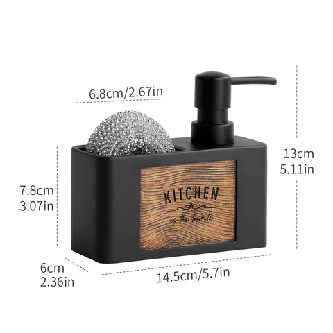 Kitchen Soap Dispenser with Sponge Holder