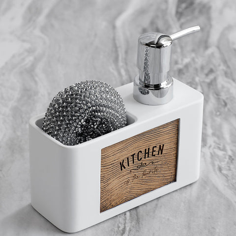 Kitchen Soap Dispenser with Sponge Holder