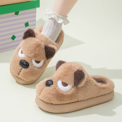 Angry Puppy Plush Slippers