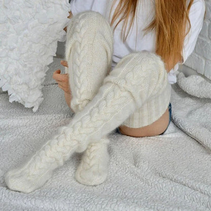 KNITTED OVER-KNEE SOCKS