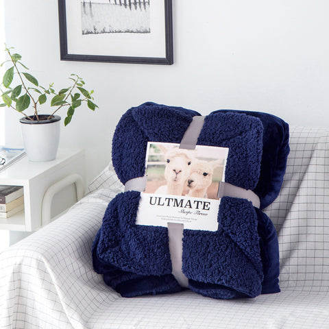 Double Layer Fleece Throw Blanket