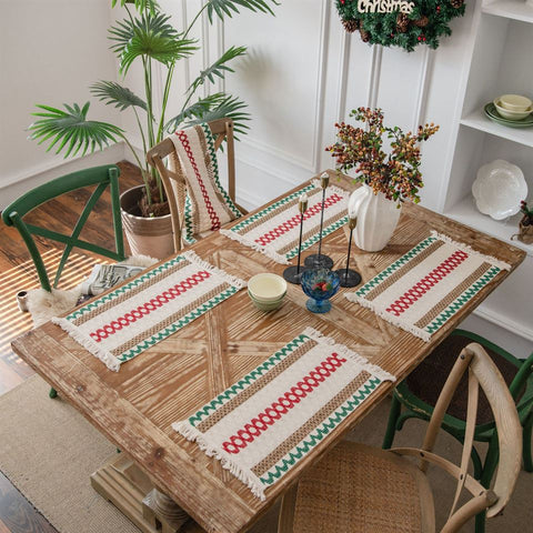 Boho Hempweave Tasseled Table Cloths