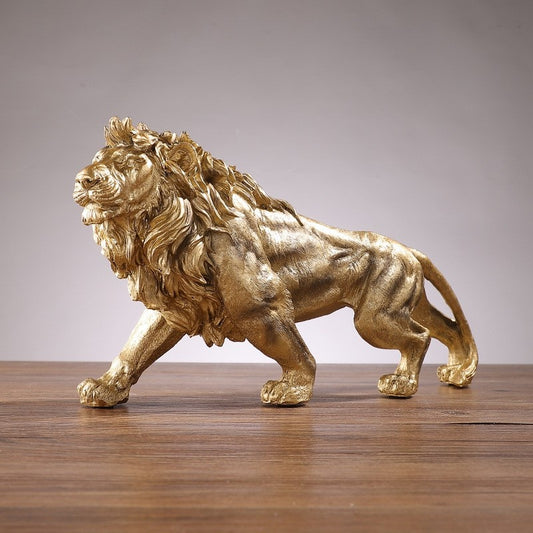 MAJESTIC GOLDEN LION FIGURINE