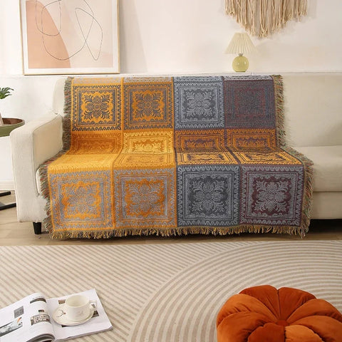Couch & Sofa Cover - Cotton Patchwork Blanket