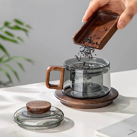 Borosilicate Glass Tea Infuser Mug