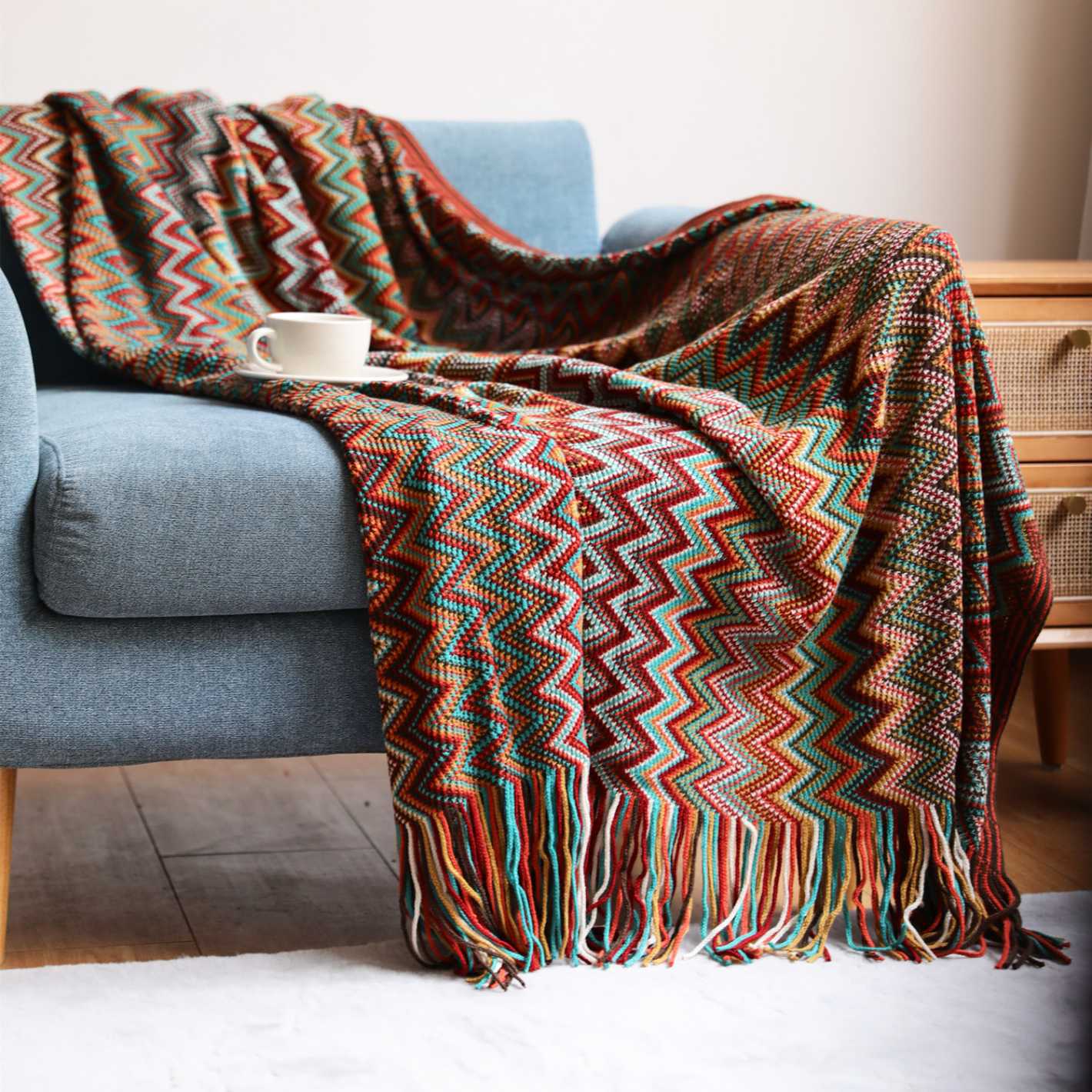 LYRA BOHEMIAN KNIT BLANKET