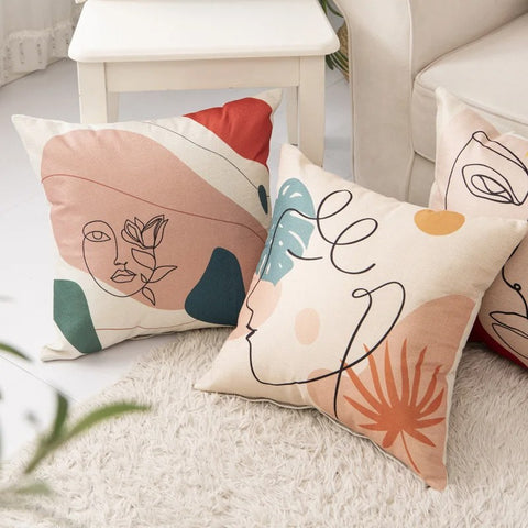 Modena Abstract Face Cushion Cover