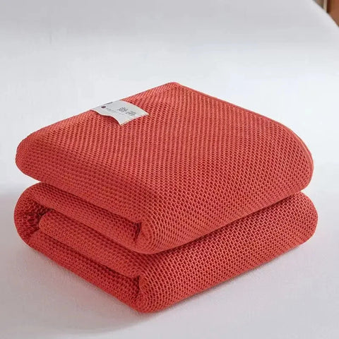 Waffle Cotton Throw Blanket - Japanese Style