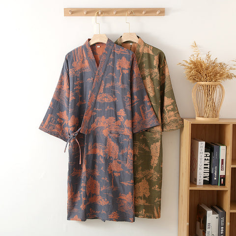 Men’s Lightweight Cotton Kimono Bathrobe