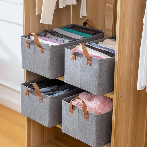 Clothes Foldable Storage Box With Handles