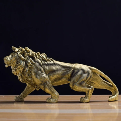Regal Gold Lion Decorative Figurine