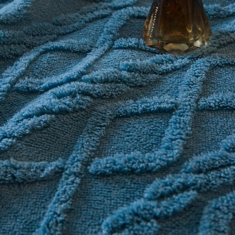 Thick Cable Knit Sherpa Fleece Blanket