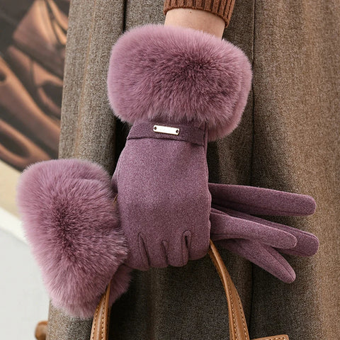 Women's Winter Faux Fur Gloves