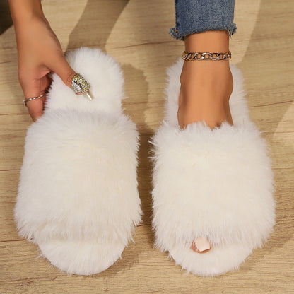 FROSTFLUFF OPEN-TOE SLIPPERS