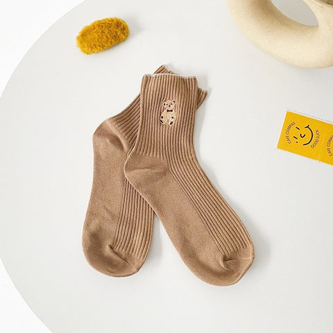 Teddy Ribbed Tube Socks