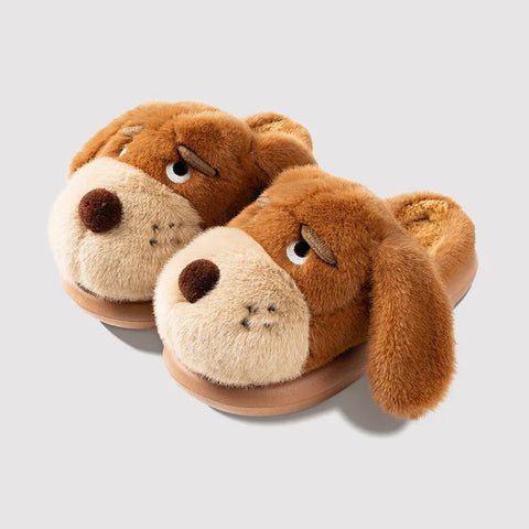 Cozy Plush Dog House Slippers