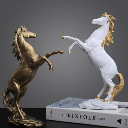 GRACEFUL GOLDEN HORSE SCULPTURE