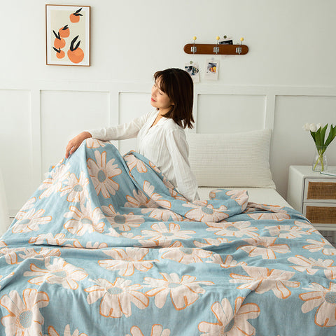 Kasumi Cotton Blanket - Reversible Daisy