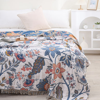 EDEN FLORA TASSELED THROW