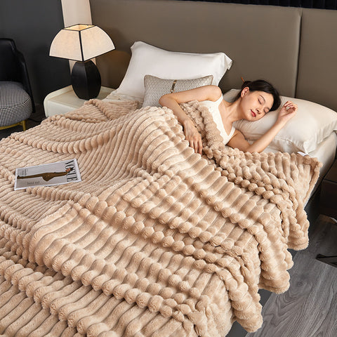 Kyoto Rabbit Plush Blanket - Warm Winter Throw