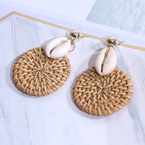 Coastline Shell Rattan Earrings