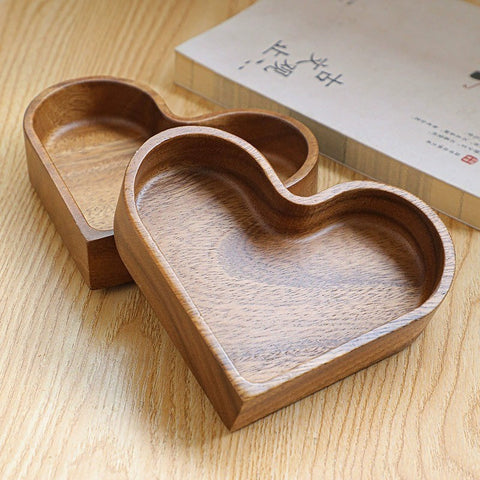 Heart-Shaped Wooden Snack Tray