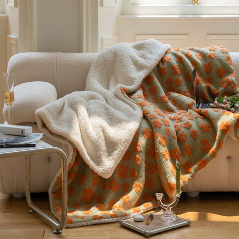 Floral Jacquard Warm Winter Blanket