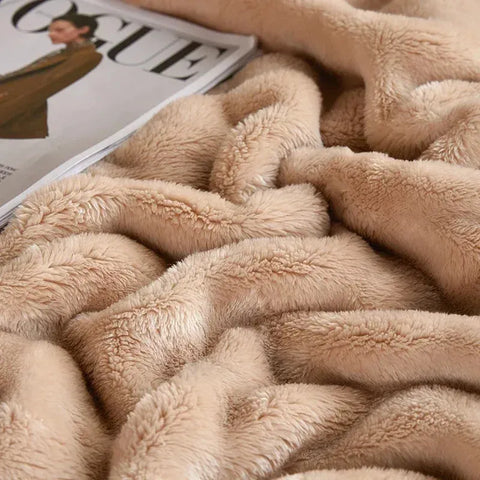 Kyoto Rabbit Plush Blanket - Warm Winter Throw
