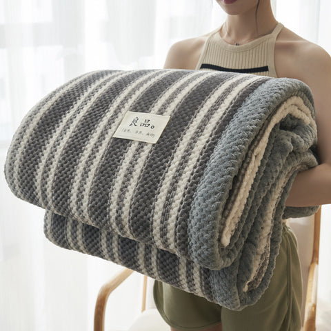 Striped Cotton Throw Blanket