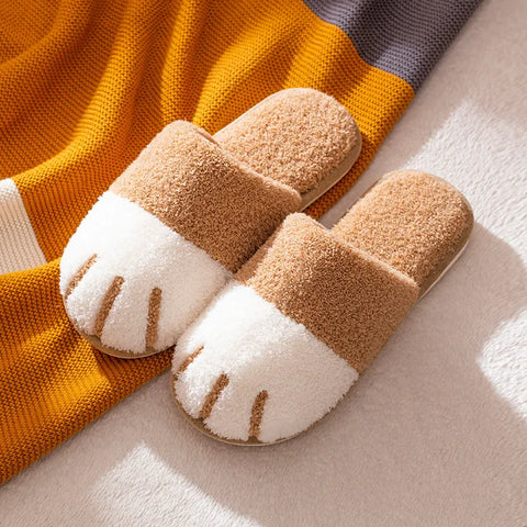 Cozy Cat Paw Plush Slippers