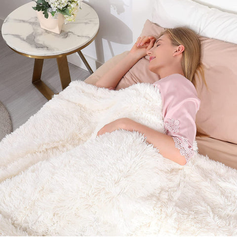 Faux Fur Snuggle Throw Blanket