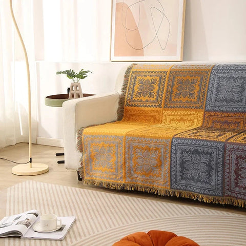 Couch & Sofa Cover - Cotton Patchwork Blanket