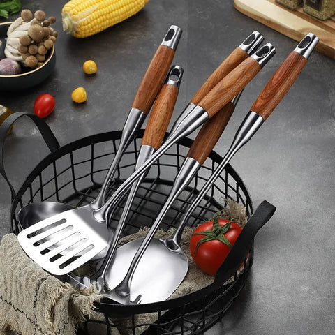 Stainless Steel Kitchen Utensil Set with Holder
