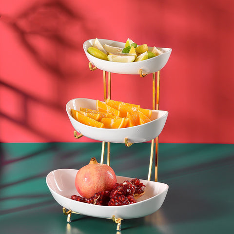 Ceramic Serving Bowls with Metal Stand