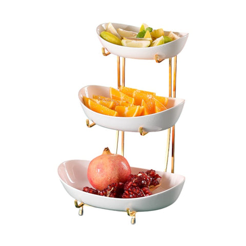 Ceramic Serving Bowls with Metal Stand