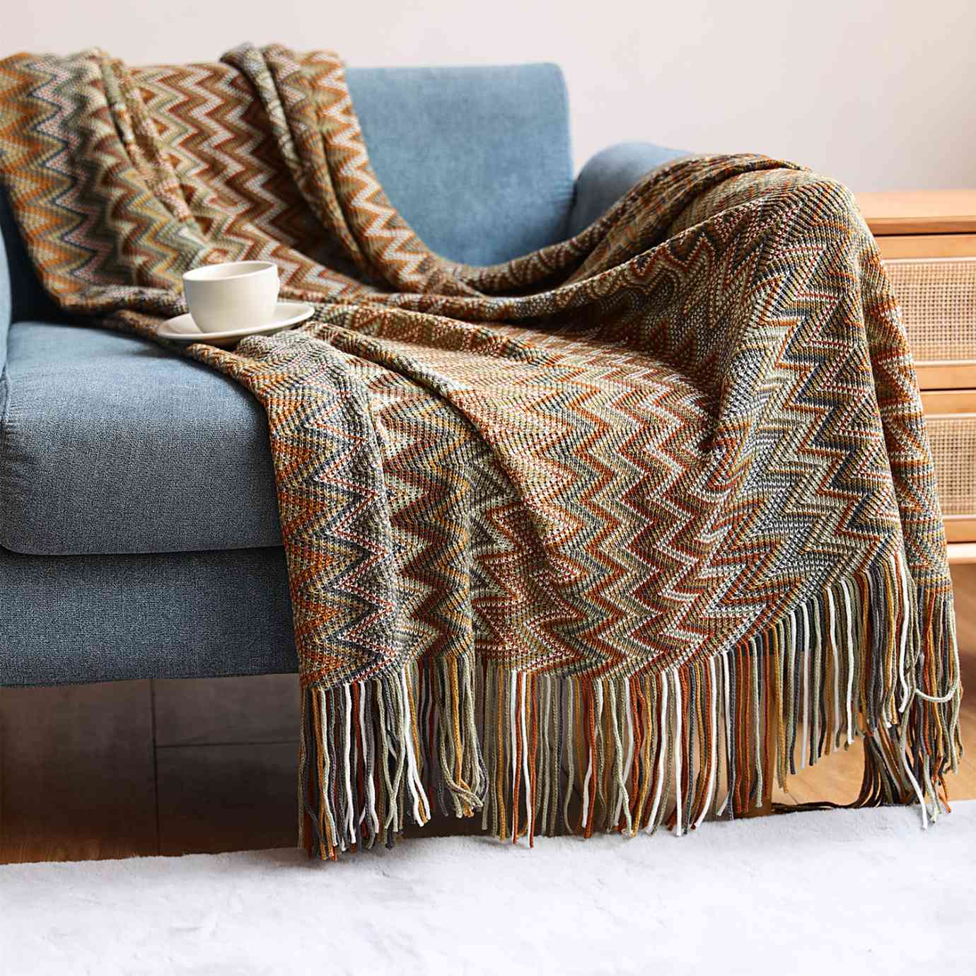 LYRA BOHEMIAN KNIT BLANKET